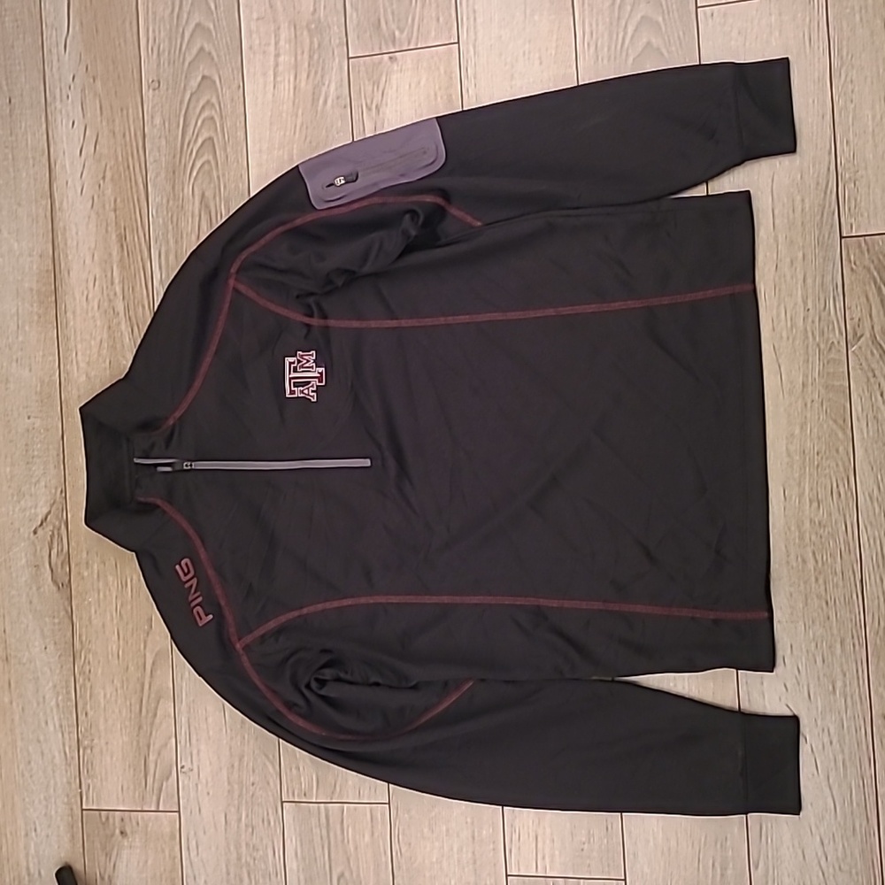 PING Performance Black Maroon Texas A&M Aggies Sz Small Mens Zip Pullover Jacket